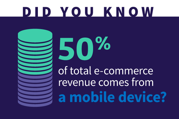 50% of revenue comes from a mobile device for web design