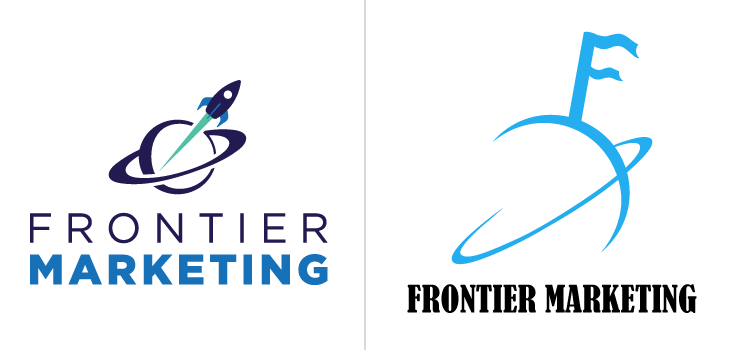 An image split in half with the new branding redesign logo on the left side and our old logo on the right.