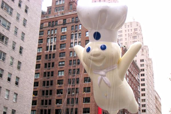 A Pillsbury Doughboy balloon during the Macy’s Thanksgiving Day Parade