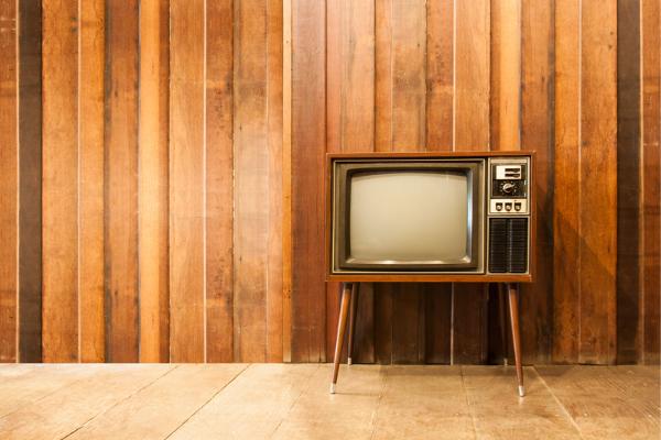 An old television in an old room